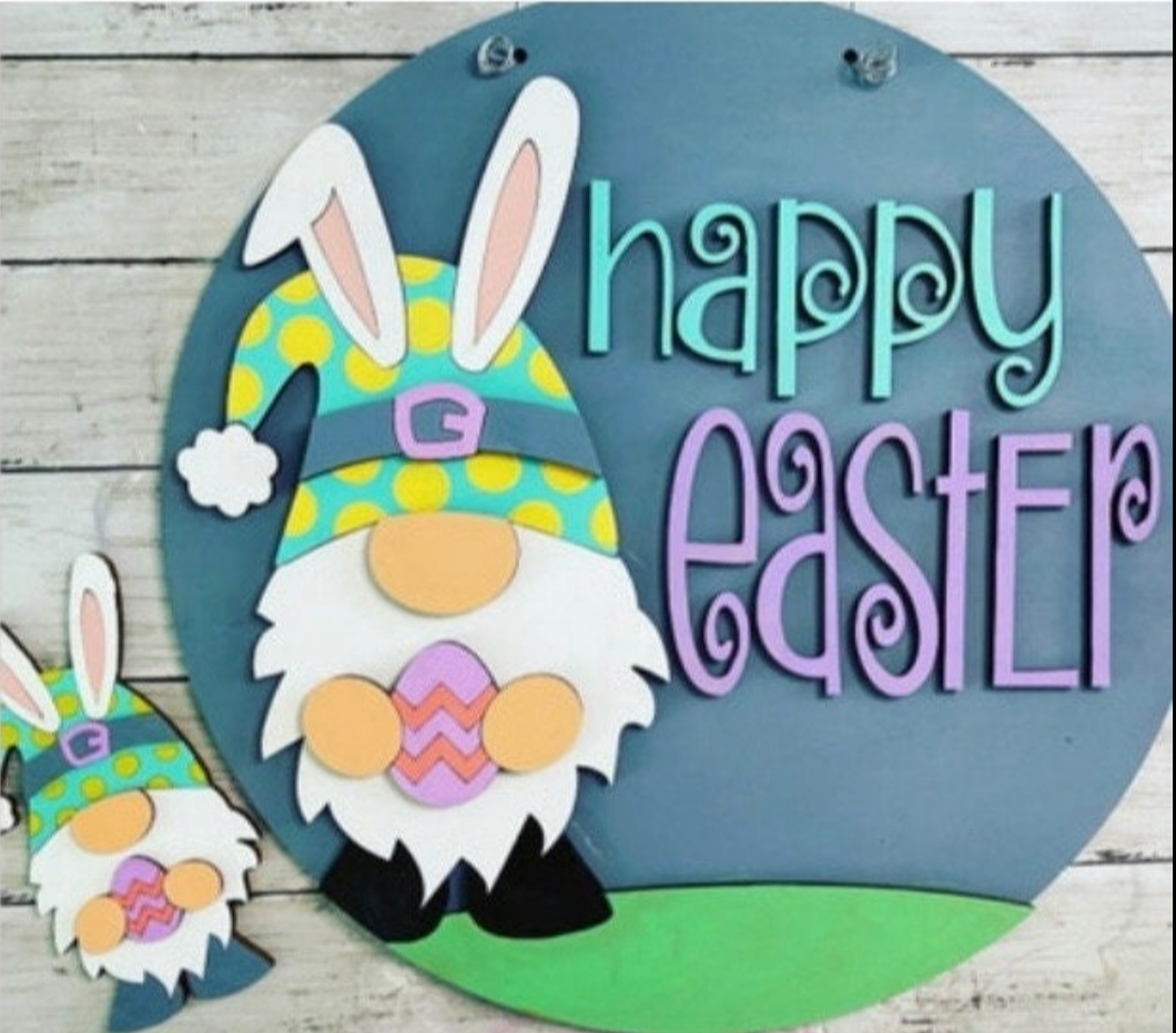 Happy Easter Gnome Door Hanger