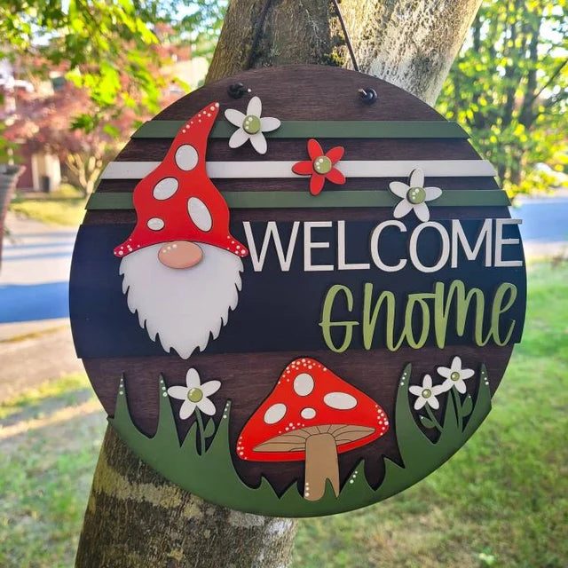 Welcome Gnome Door Hanger