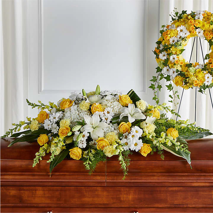 Yellow Tribute Casket Spray