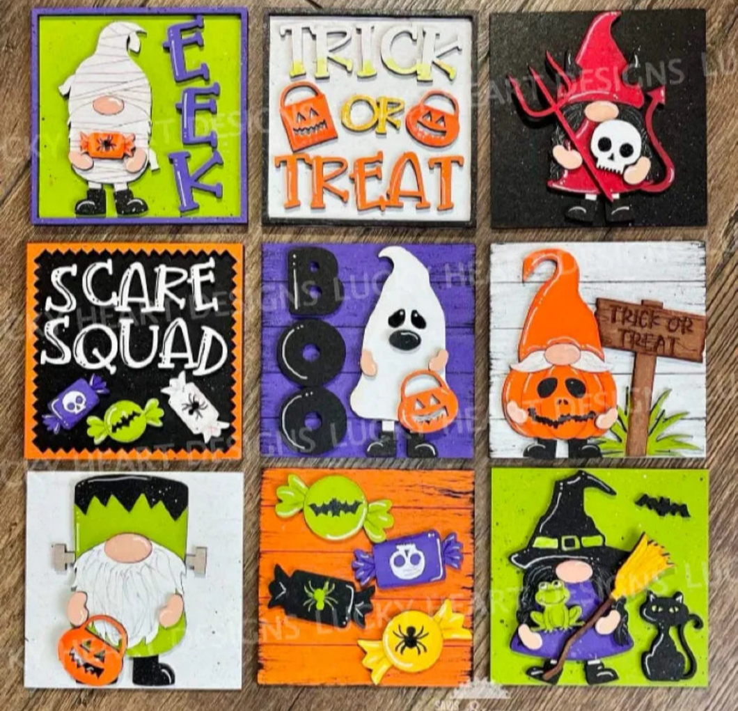 Gnome Halloween Ladder Tiles (Set of 3)