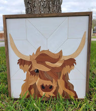 Load image into Gallery viewer, Highland Cow Wooden Puzzle Decor
