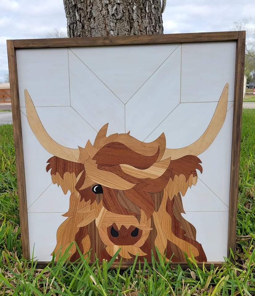 Highland Cow Wooden Puzzle Decor