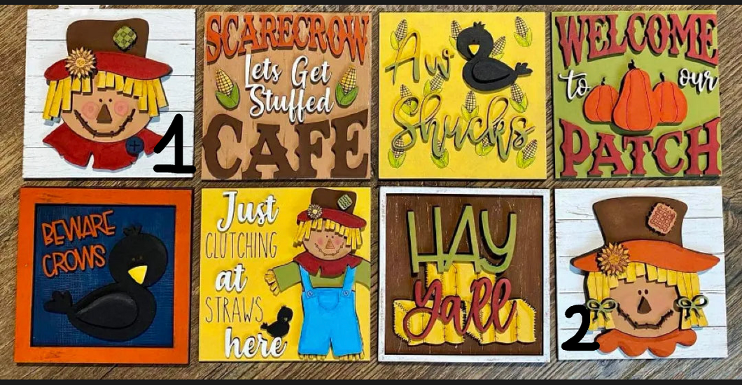 Scarecrow Fall Ladder Tiles (Set of 3)