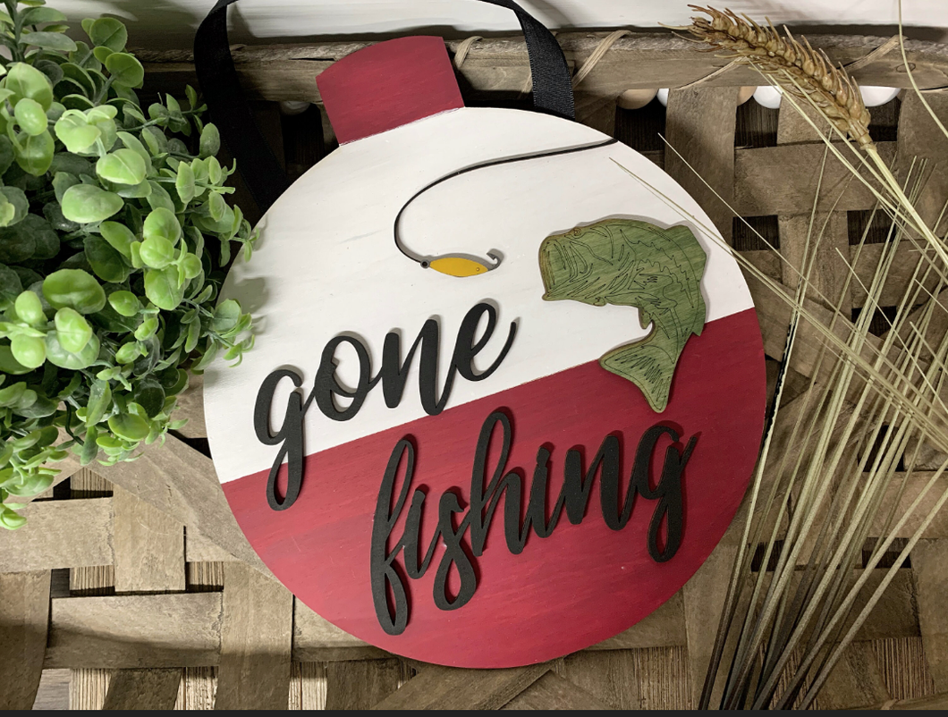 Gone Fishing Door Hanger